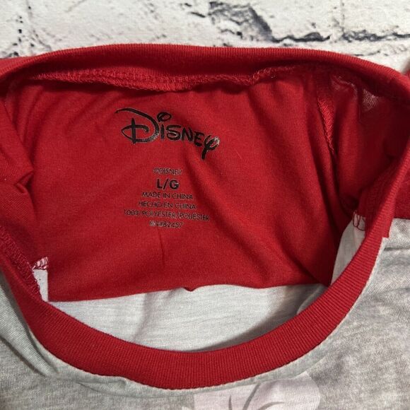 Disney Mickey Mouse Christmas Pajama Top Men’s‎ Size LG Santa Hat - Picture 5 of 6